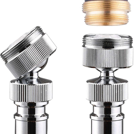 Dishwasher Faucet Adapter, Dishwasher Snap Adapter, 56/64-27 Threaded with Small Diameter Nipple, Chrome Plated, Brass.