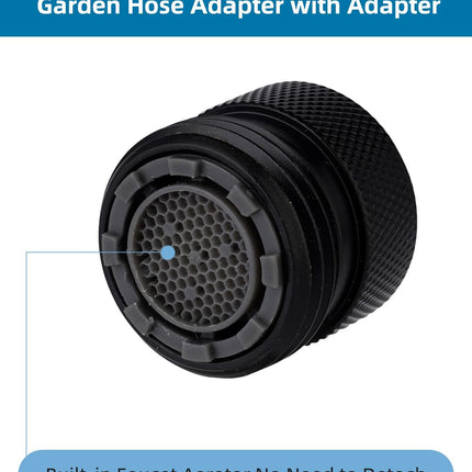 Faucet to Garden Hose Adapter Kit, Female to Male Sink Brass Garden Hose Attachment with Washer & Aerator Key, Matte Black.