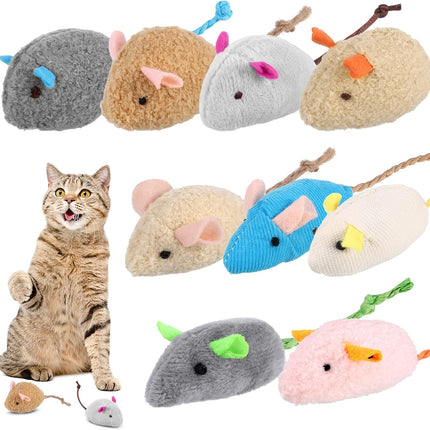 9 Pcs Cat Mouse Toys, Catnip Cat Toys, Chew Toys for Cat, Soft Plush Catnip Cat Toys, Mice Toys with String Tails Interactive Play for Cat, Puppy, Kitty Kitten.