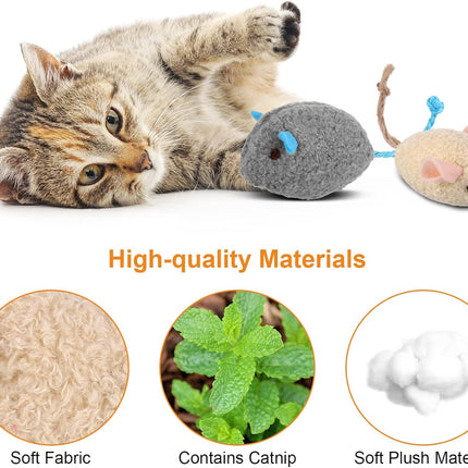 9 Pcs Cat Mouse Toys, Catnip Cat Toys, Chew Toys for Cat, Soft Plush Catnip Cat Toys, Mice Toys with String Tails Interactive Play for Cat, Puppy, Kitty Kitten.