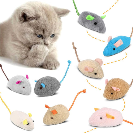 9 Pcs Cat Mouse Toys, Catnip Cat Toys, Chew Toys for Cat, Soft Plush Catnip Cat Toys, Mice Toys with String Tails Interactive Play for Cat, Puppy, Kitty Kitten.