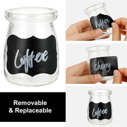 Cerolopy 150Pcs Waterproof Chalkboard Labels, Reusable Blackboard Stickers for Kitchen Organize with 1 White Chalk Pen,Removable Label Sticker on a Roll for Jars, Scrapbooking(Lace Shape).