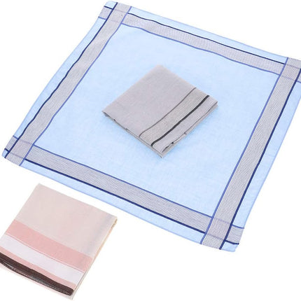 12 Pcs 100% Cotton Men’s Plaid Handkerchief, Soft Hanky with Classic Stripe, Ideal Gift Set for Men. (4 Styles) (Plaid).