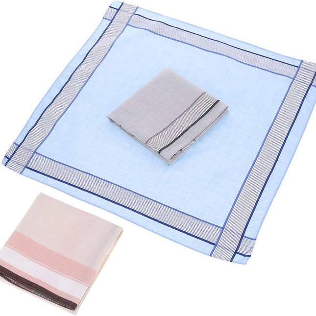12 Pcs 100% Cotton Men’s Plaid Handkerchief, Soft Hanky with Classic Stripe, Ideal Gift Set for Men. (4 Styles) (Plaid).
