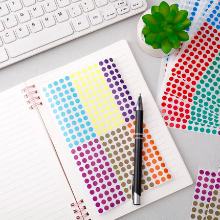 5500PCS Dot Stickers, Small Circle Stickers, 6mm Color Coding Label Calendar Sticker, Colorful Round Dots Sticker for Toddlers Activity School Office Home 10 Colors.