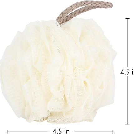 Store Bath Sponges Shower Loofahs Large Mesh Balls Sponge 4 Colors for Body Wash Bathroom Men Women - Pack of 4 Scrubber Cleaning Loofah Bathing Accessories (50g).