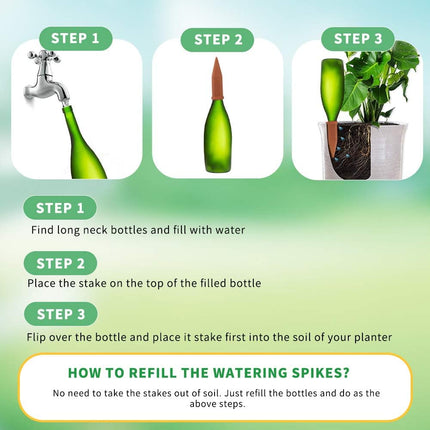 Store 10PCS Plant Watering Stakes Automatic Plant Drippers Waterers for Vacations Plant Watering Devices Terracotta Self Waterinq Spikes for Wine Bottles Great for Indoor Outdoor Plants.