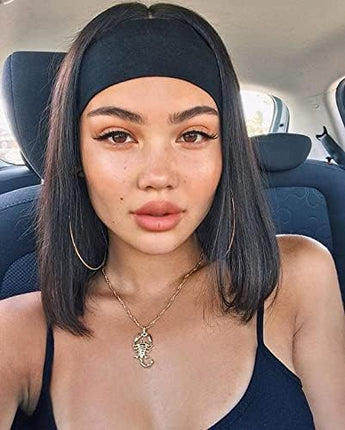 10 Pack Wide Headbands for Women, Workout Yoga Running Sports Headband Elastic Hair Bands, Boho Non Slip Sweat Head Bands Thick Head Wrap (Solid Headbands).