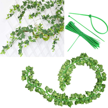 12 Pack Fake Vines for Room Decor Artificial Ivy Garland with Clip Green Flowers Hanging Plants Faux Greenery Leaves Bedroom Aesthetic Decor for Home Garden Wall Wedding.