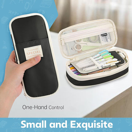Pencil Case, Large Capacity Aesthetic Pen Cases with Durable Zipper, Big Stationery Pencil Pouch for Women & Men.