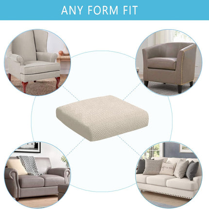 Outdoor Waterproof Couch Cushion Covers, Stretch Individual Patio Chair Cushion Outdoor Seat Cushion Pad Replacement Sofa Cushion Protector Sofa Slipcover (Cream, 2Pcs).