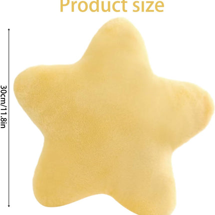 Cute Pillow Cushion Decorative Nursery Stuffed Throw Pillows Yellow Pink Sofa Pillow Cushion Star Plush Pillow Kids Boys Girls Adults Car Home Chair Floor Bed Gift Reading Nook TV.