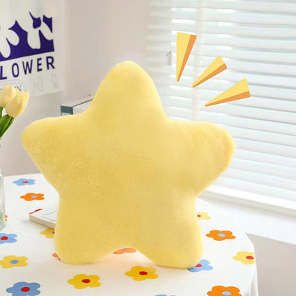 Cute Pillow Cushion Decorative Nursery Stuffed Throw Pillows Yellow Pink Sofa Pillow Cushion Star Plush Pillow Kids Boys Girls Adults Car Home Chair Floor Bed Gift Reading Nook TV.