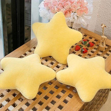 Cute Pillow Cushion Decorative Nursery Stuffed Throw Pillows Yellow Pink Sofa Pillow Cushion Star Plush Pillow Kids Boys Girls Adults Car Home Chair Floor Bed Gift Reading Nook TV.
