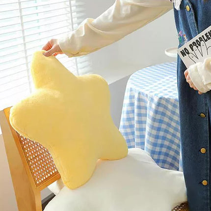 Cute Pillow Cushion Decorative Nursery Stuffed Throw Pillows Yellow Pink Sofa Pillow Cushion Star Plush Pillow Kids Boys Girls Adults Car Home Chair Floor Bed Gift Reading Nook TV.