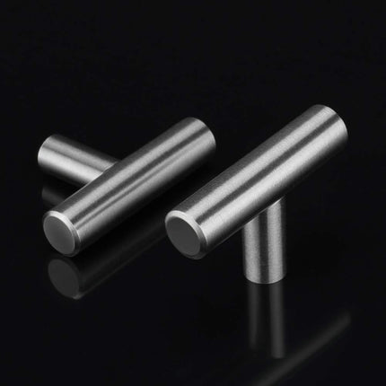 10 Pack Brushed Nickel Cabinet Knobs Cabinet Hardware - Brushed Nickel Drawer Knobs Kitchen Cabinet Knobs T Bar Drawer Pull Knobs 1/2 inch Diameter Overall Length 50mm.