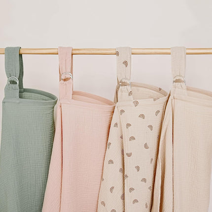 Muslin Nursing Covers for Breastfeeding, Privacy Breast Feeding Cover with Arch Neckline, 100% Cotton Nursing Apron.