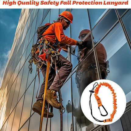 10pcs Retractable Tool Lanyards for Hand Tools with Carabiner and Adjustable Loop End, Extendable Length 31.5 "-43.3", Aluminum Screw Lock Carabiner with Shock Cord Stopper.