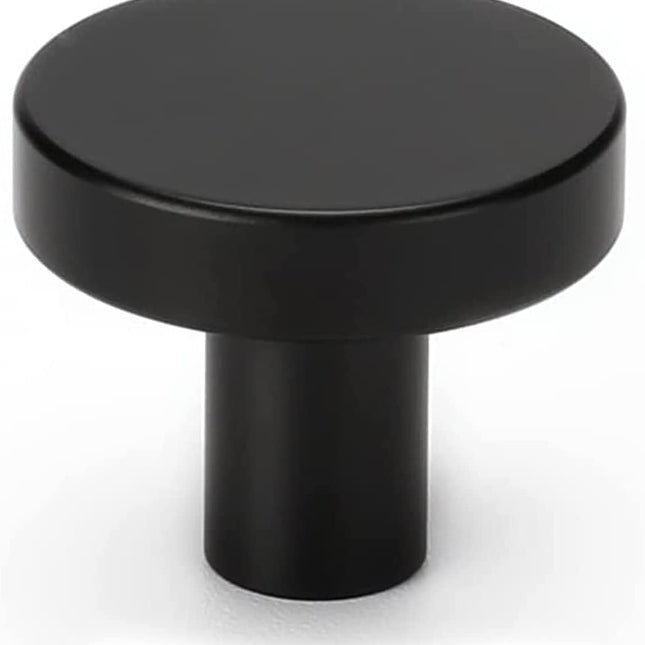 20 Pack Black Cabinet Knobs Round Dresser Knobs Matte Black Solid Kitchen Cabinet Knobs Aluminum Alloy Cabinet Door Knobs for Dresser Drawers Vintage Cabinet Knobs Drawer Knobs.