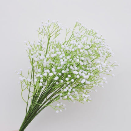 10Pcs Artificial Baby Breath Flowers White with Long Stem, Real Touch Silk Gypsophila Bouquets Bulk for Wedding, DIY Floral Arrangements, Home & Office Decor, Party Centerpieces, White.