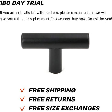 (50 Pack) Cabinet Knob Black Stainless Steel Drawer Knobs - HD201BK Matte Black Kitchen Cabinet Hardware.