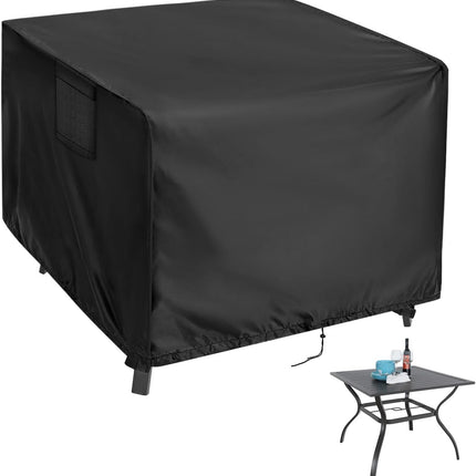 Outdoor Table Cover Square, 34 inch Square Patio Table Cover, Waterproof Small Table Cover Outdoor Patio Furniture Cover - 34'' x 34'' x 28''.