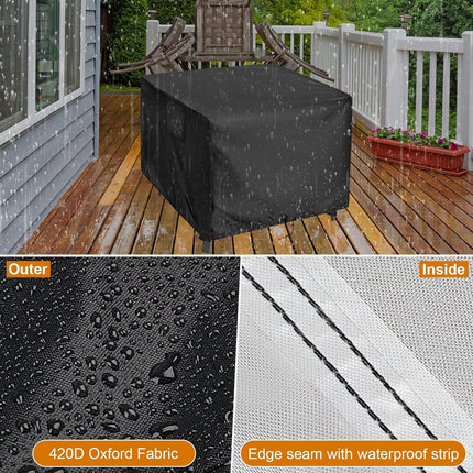 Outdoor Table Cover Square, 34 inch Square Patio Table Cover, Waterproof Small Table Cover Outdoor Patio Furniture Cover - 34'' x 34'' x 28''.
