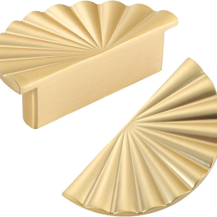 6 Pack Cabinet Handles 2.52 inch Kitchen Cabinet Pulls 64mm with Vintage Cupboard Drawers Hardware Dresser Drawer Handles Kitchen Cabinet Handles (64MM, 6 Pack, Brushed Gold).