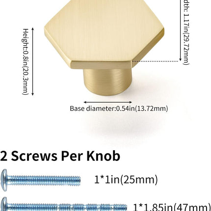 5 Pack Cabinet Knobs Gold Kitchen Drawer Knobs - LS6275GD Gold Cupboard Knobs Kitchen Cabinet Hardware Gold Drawer Knobs Cabinet Door Knobs.