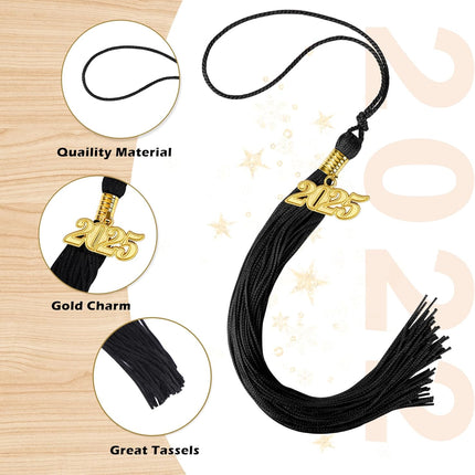 2025 Graduation Tassel, 1Pcs Graduation Cap Tassel 2025 Grad Graduation Tassel for 2025 Graduation Ceremonies Accessories (Black).