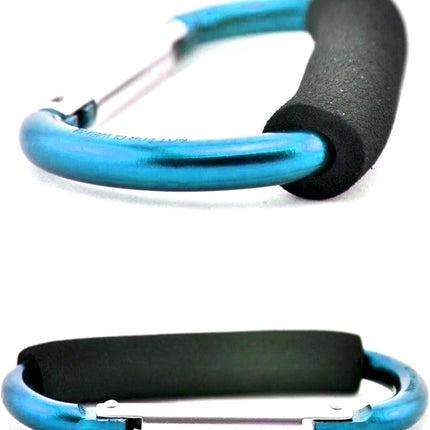 Stroller Hooks by Baby,Large Stroller Hooks for Mommy, 2 pcs Carabiner Stroller Hook Organizer for Hanging Purses, Diaper Bag, Shopping Bags (Sky Blue).