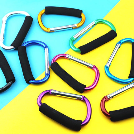 Stroller Hooks by Baby,Large Stroller Hooks for Mommy, 2 pcs Carabiner Stroller Hook Organizer for Hanging Purses, Diaper Bag, Shopping Bags (Sky Blue).