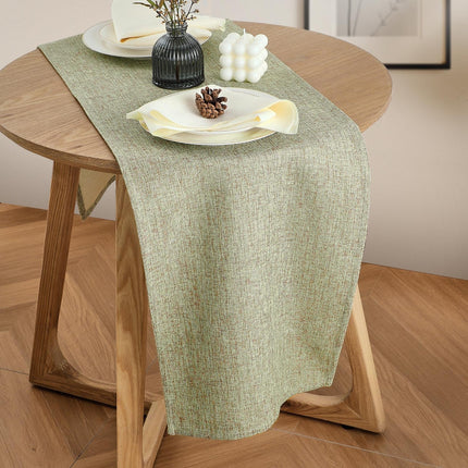 Rustic Table Runner Boho Style, Handmade Sage Green Table Runner 36 Inches Long for Home Dining,Coffee Table,Kitchen,13x36.
