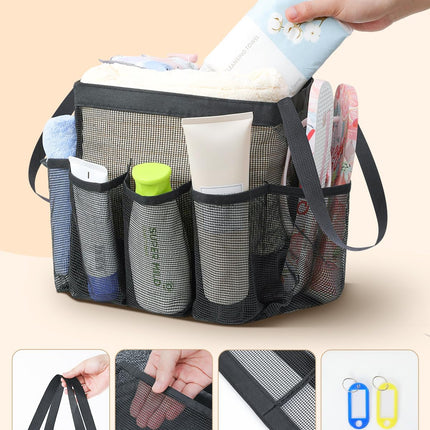 Mesh Shower Caddy Tote, Large Shower Caddy Basket Portable, Quick Dry Hanging Toiletry Bag, 8 Storage Pocket Handle Bath Organizer for College Dorm, Gym, Camp, Travel.