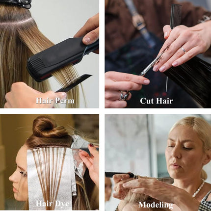 2 Pack Tail Comb, Carbon Fiber Stainless Steel Pintail and Heat Resistant Rat Teasing Comb for Daughter Women, Black.