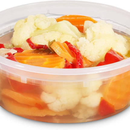 Deli Food Containers with Lids - 8 oz 60 Sets- Ideal for Food, Snacks, Takeout, Meal Prep - 1 Cup Small Durable Clear Containers for Food - Stackable and Durable, Freezer, Dishwasher & Microwave Safe.