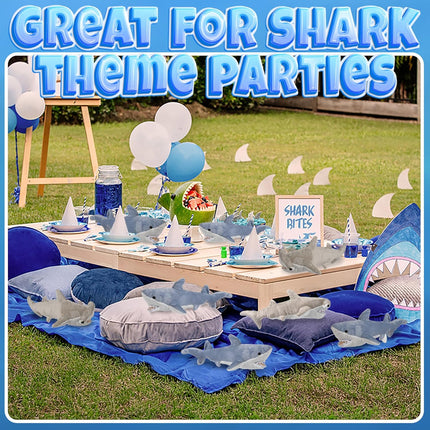 Stuffed Animal Sharks - Pack of 2 Large, 14 inch Mako & 13 inch Hammerhead Plush Shark Toys, Stuff Animals Toy, for Baby Toddlers & Kids.