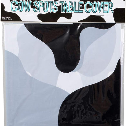 Cow Print Tablecloth (Pack of 3) 54 x 72 Inch Tablecloths for Farm Animal Themed Parties, Birthday Party Supplies and Picnic Table Covers, (Black and White).