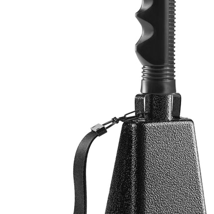 9" Metal Cowbells with Handle - (1 Pack) Cow Bells Loud Cheering Noise Makers for Sporting Events, Football Games, School Spirit, Rallies & Celebrations - Black Steel Percussion Music Instrument.