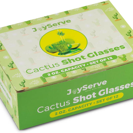 Cactus Plastic Shot Glasses - (Pack of 12) 2-Oz Shot Glasses Funny Cute Novelty Set for Bachelorette, Western, Cinco de Mayo, Tequila, Fiesta Themed Party Supplies, BPA-Free, Dishwasher-Safe, Green.