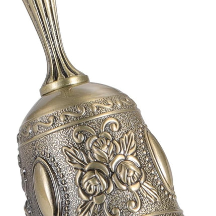 Hand Bell Service Call - Vintage Metal Dinner Bell for Weddings, Seniors, Bedside - 1 Pack.