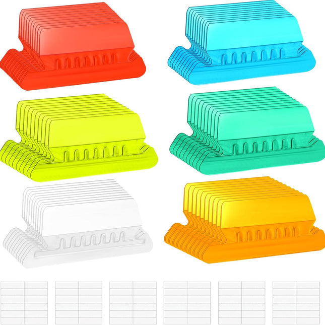 File Folder Tabs Hanging File Folder Labels 60 Sets Plastic File Tabs with Inserts for Hanging Files.