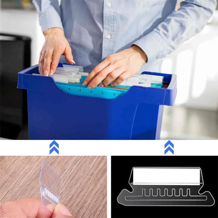 File Folder Tabs Hanging File Folder Labels 60 Sets Plastic File Tabs with Inserts for Hanging Files.