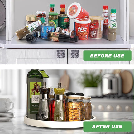 Lazy Susan Turntable Non-Skid Spice Turntable Rack 12-Inch Pantry Storage Organizers for Cabinet Kitchen Fridge Bathroom Countertop Organizing.