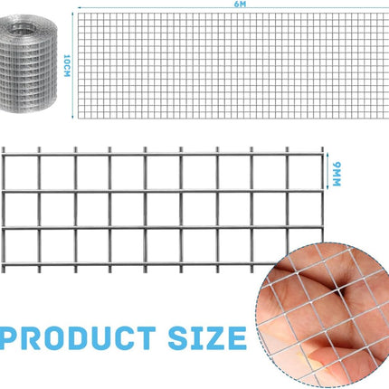 Hardware Cloth Galvanized Wire Mesh 4in X 20ft Garden Fence Chicken Wire Coop Metal Welded Wire Mesh Roll for Poultry Netting Cage DIY Projects Garden Protection.