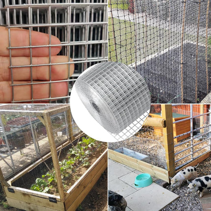 Hardware Cloth Galvanized Wire Mesh 4in X 20ft Garden Fence Chicken Wire Coop Metal Welded Wire Mesh Roll for Poultry Netting Cage DIY Projects Garden Protection.