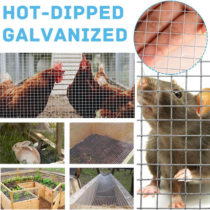Hardware Cloth Galvanized Wire Mesh 4in X 20ft Garden Fence Chicken Wire Coop Metal Welded Wire Mesh Roll for Poultry Netting Cage DIY Projects Garden Protection.