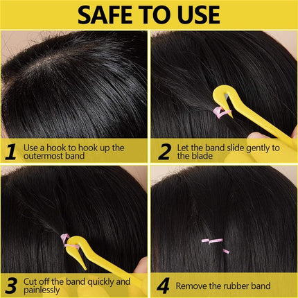 Hair Bands Remover Elastic Hair Ties Cutter,Ponytail Rubber Hairband Cutters Headbands Pony Pick Removal Tool 3 PCS.