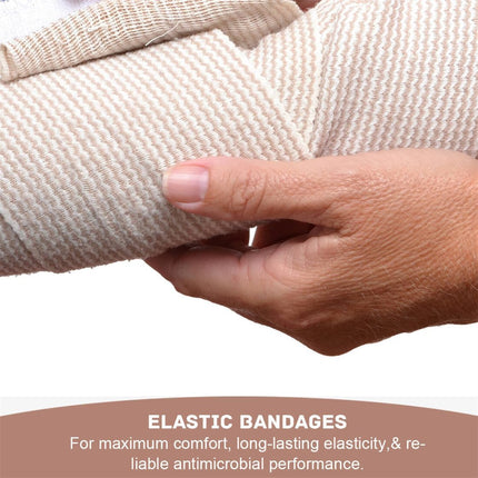 Elastic Bandage Wrap Compression Bandages 6PCS Cotton Elastic Bandage Wrap Roll with Closure for Injury Recovery and Sport Support.