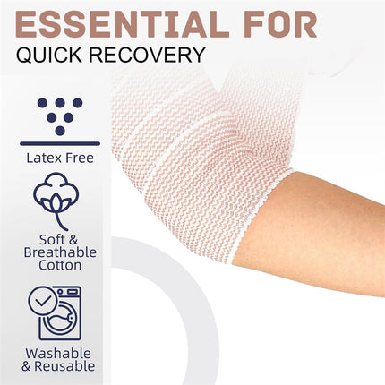 Elastic Bandage Wrap Compression Bandages 6PCS Cotton Elastic Bandage Wrap Roll with Closure for Injury Recovery and Sport Support.